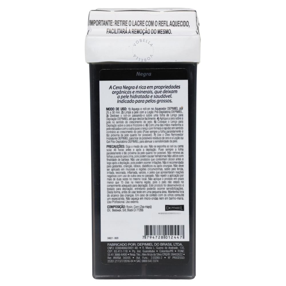 Kit 12 Ceras Roll-on Depilatória Lama Negra Refil Depimiel