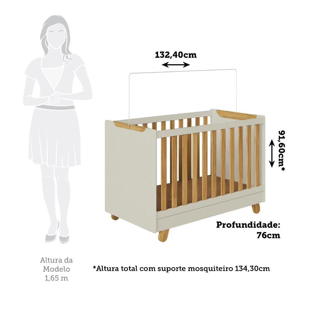 Berço Mini Cama 4 Em 1 Americano Em Mdf Zuri Móveis Peroba