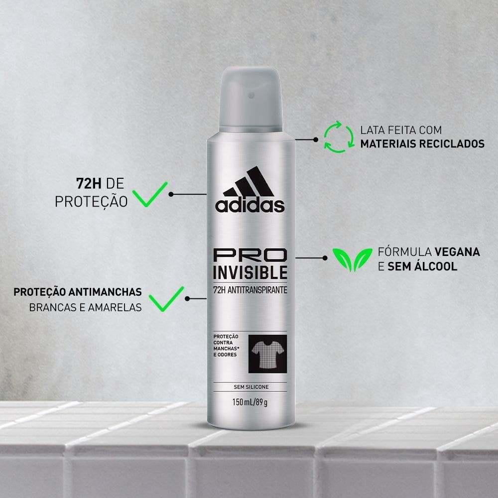 Desodorante Adidas Masculino Aerossol Antitranspirante PRO Invisible 150ml