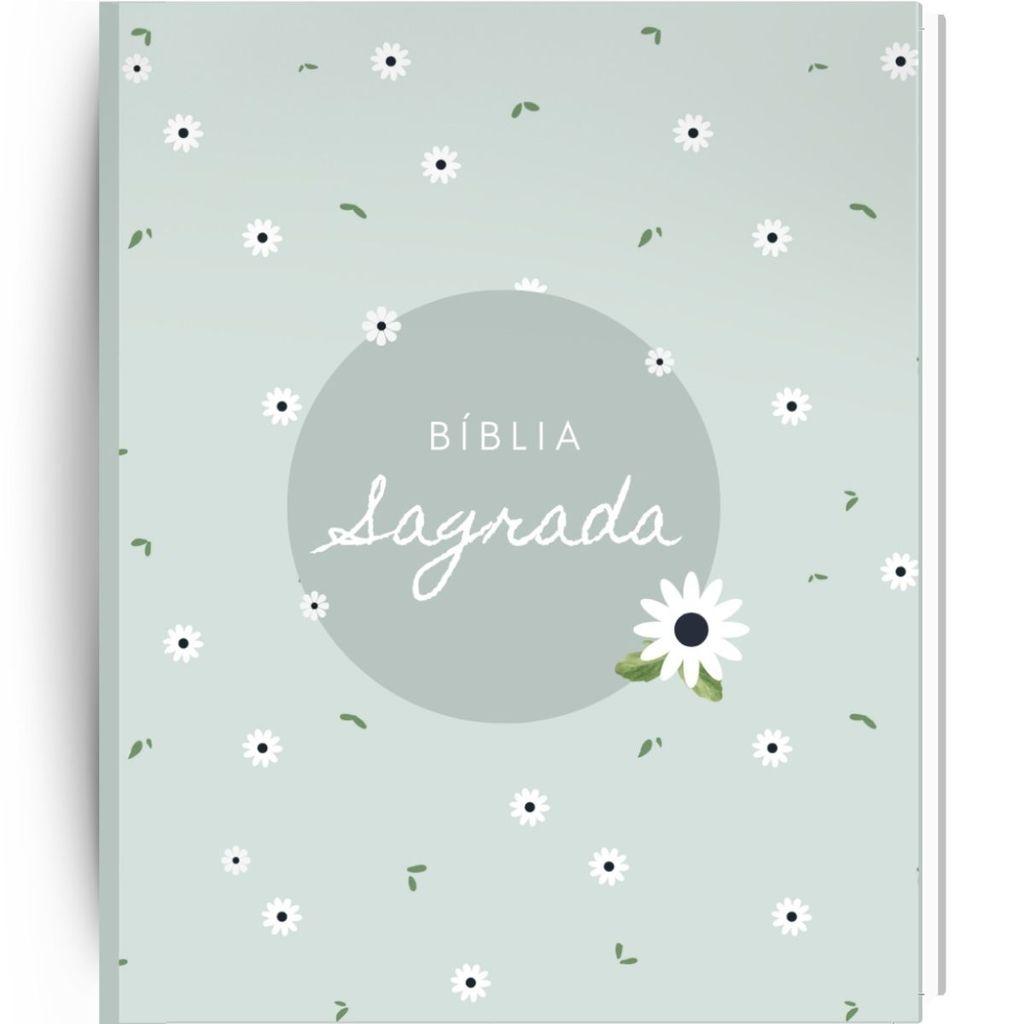 Bíblia Sagrada Nvi Floral Azul
