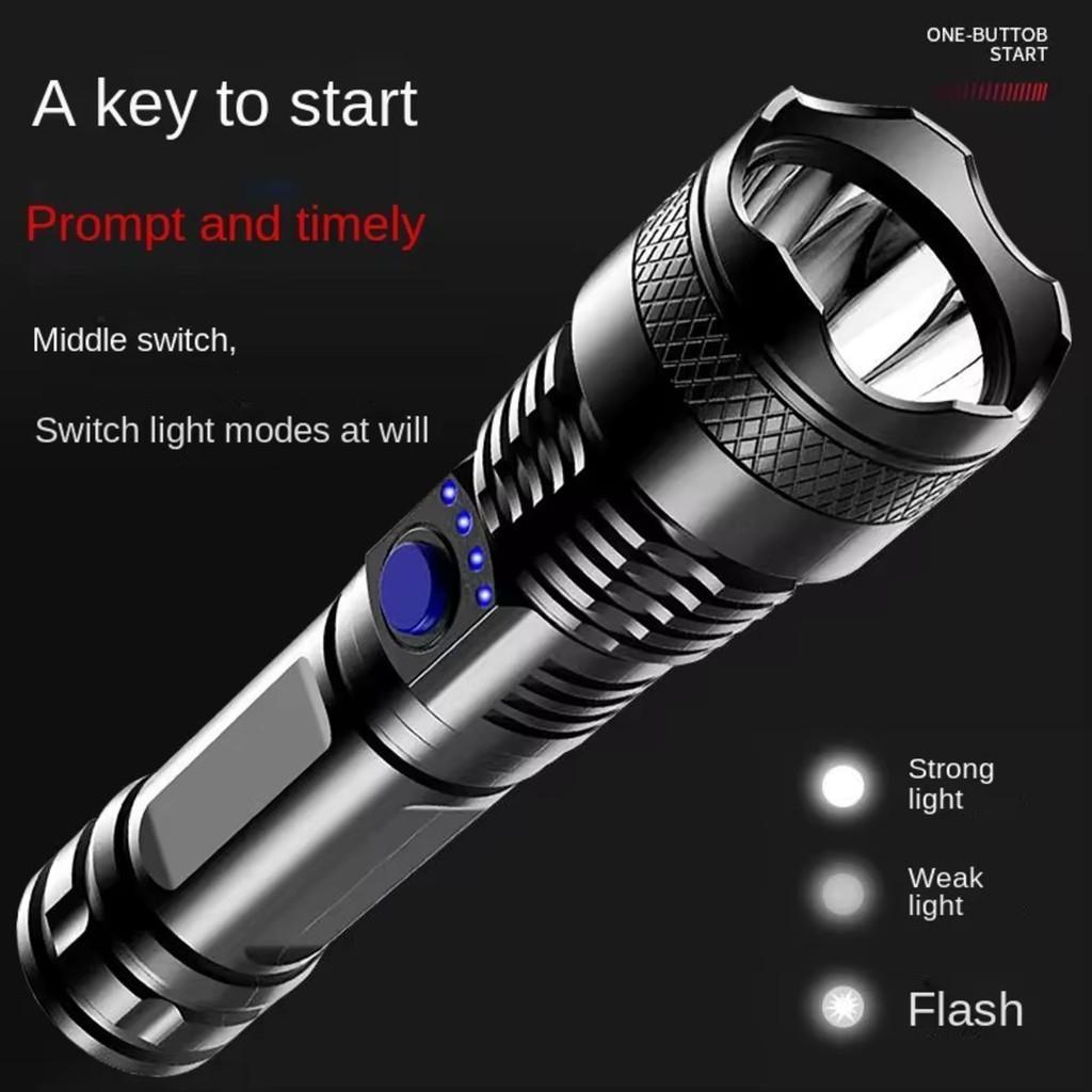 Lanterna Recarregável LED Portátil Alta Potência USB Foco Ajustável Tática Onistek On-lt047
