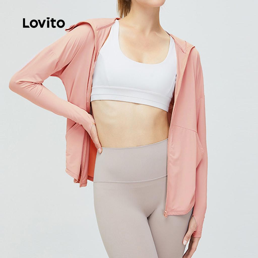 Lovito Casual Jaqueta Esportiva Respirável À Prova D Água Corrida Yoga Ao Ar Livre Protetor Solar Feminino