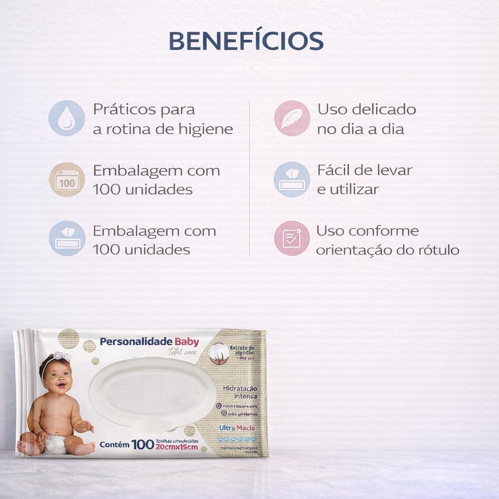 Lenço Umedecida Personalidade Baby Pacote 100 Unidades