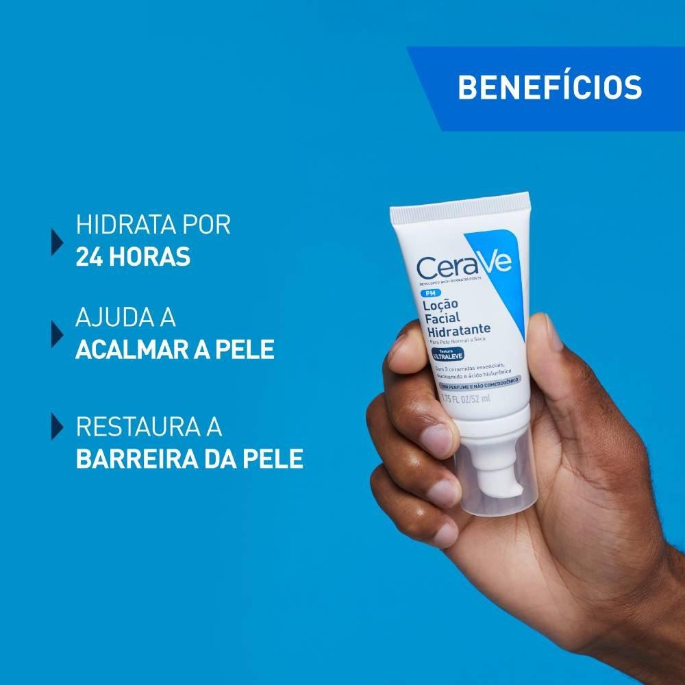 Loção Hidratante Facial Cerave Hialurônico Niacinamida Para Pele Normal A Seca 52ml