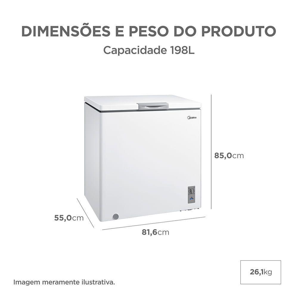 Freezer Horizontal Midea Mdrc207sfz013 142L Degelo Manual Inverter Branco Bivolt