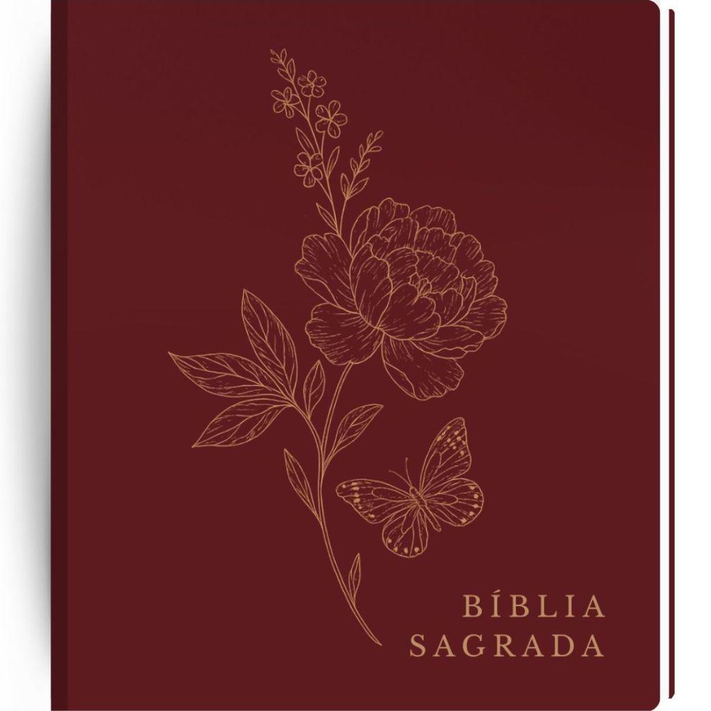 Bíblia Sagrada Nvi Floral Vinho