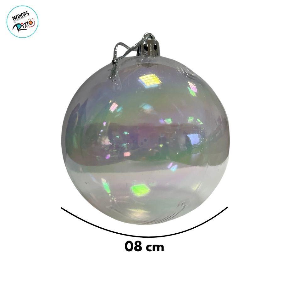 Bola De Natal - Nacarado Transparente - 8cm - 4 Unidades - Rizzo