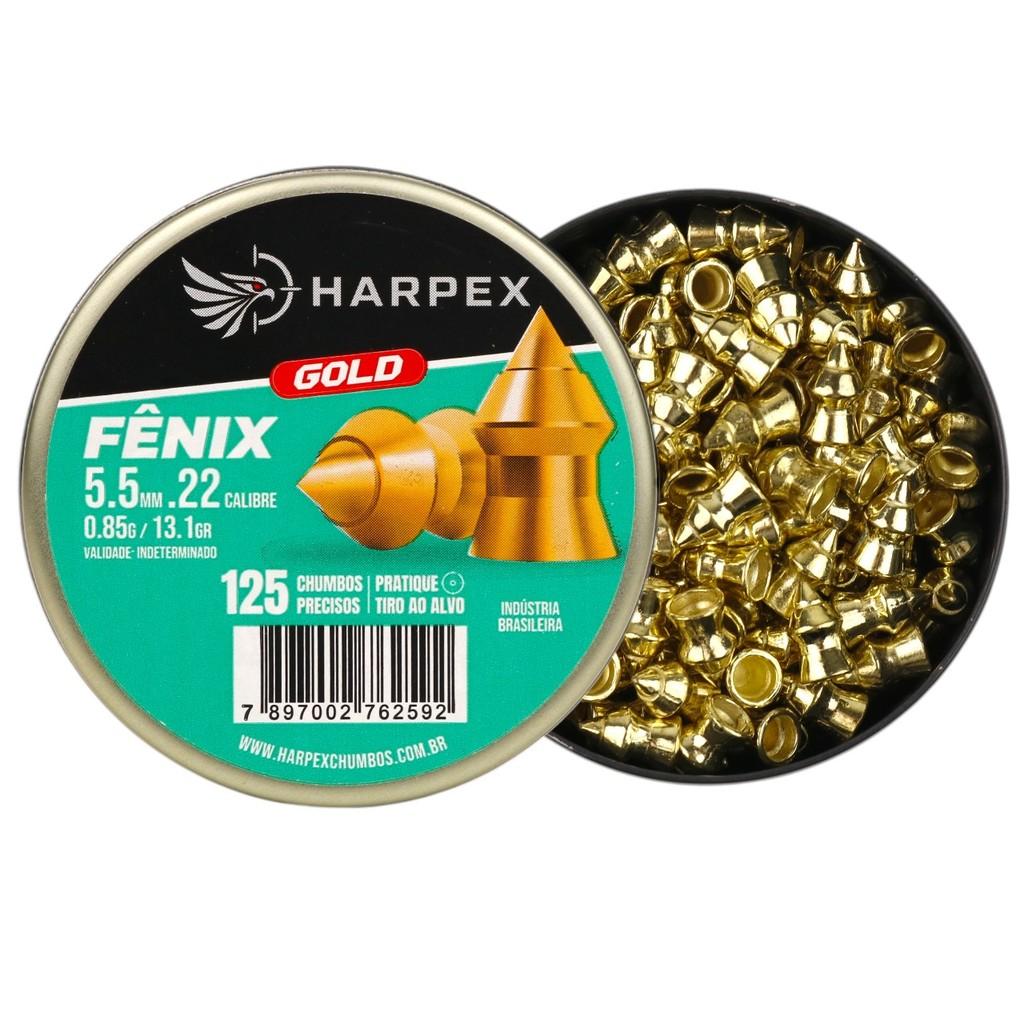 Chumbinho Harpex Fenix Gold Alta Penetração 5.5mm (.22) - 125un