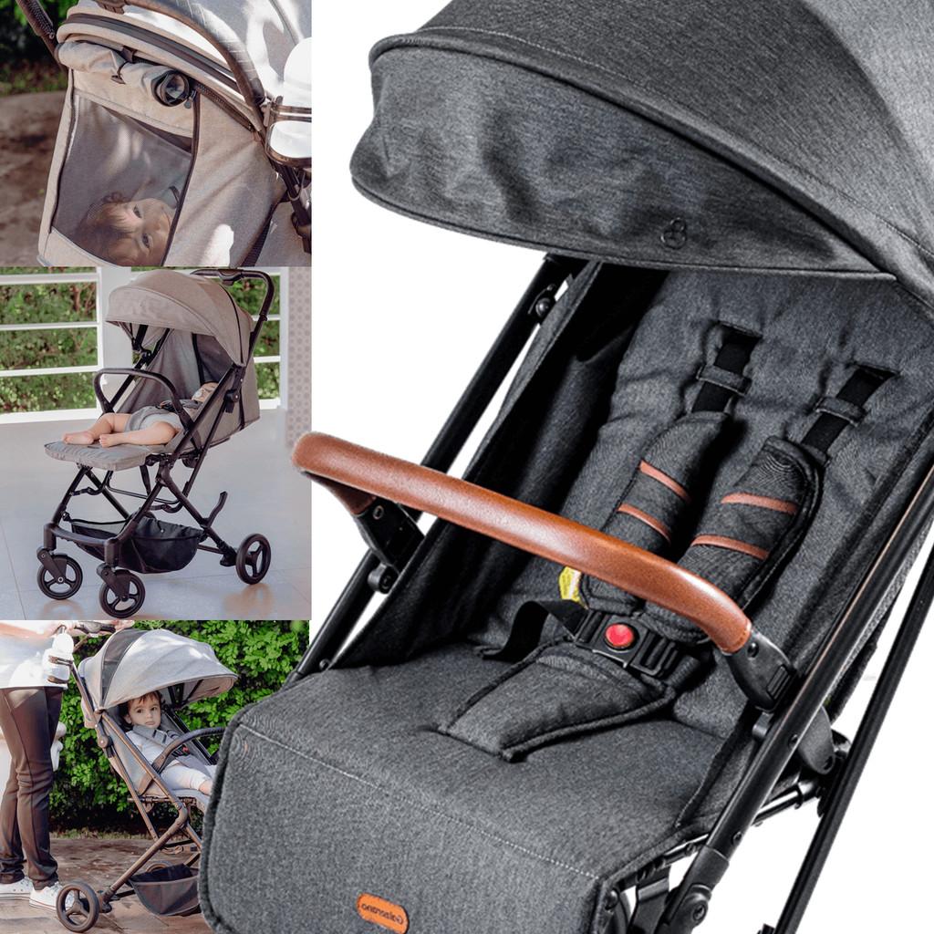 Carrinho De Bebe Galzerano Kira Com Bebe Conforto Grafite