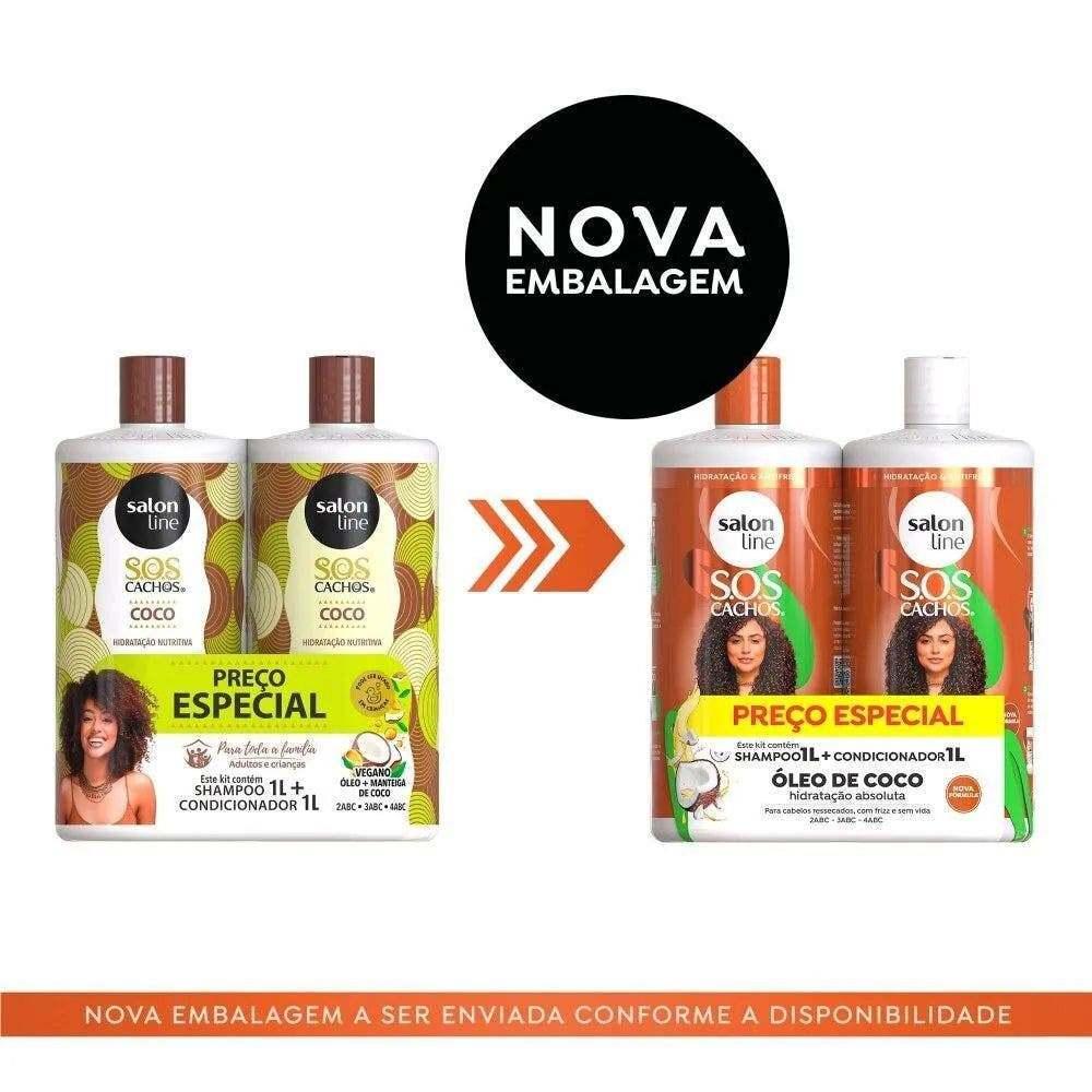 Kit Shampoo + Condicionador Salon Line Sos Coco 1L