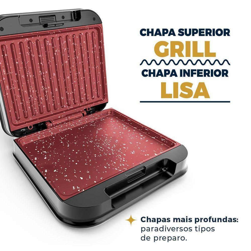 Grill E Sanduicheira Britânia 2 Em 1 Redstone 850W Bgr35a 110V