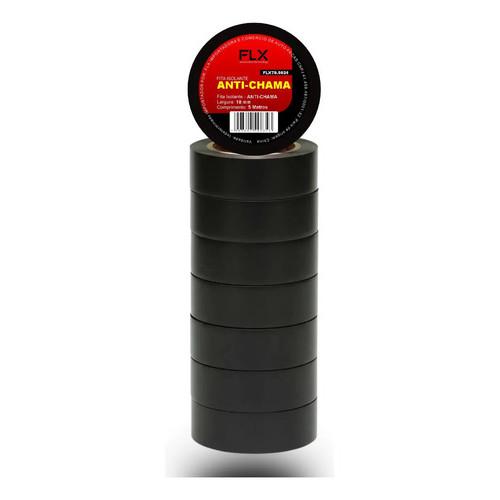 Kit 10 Fita Isolante 5 Metros Antichama Preta Profissional Preto Lisa
