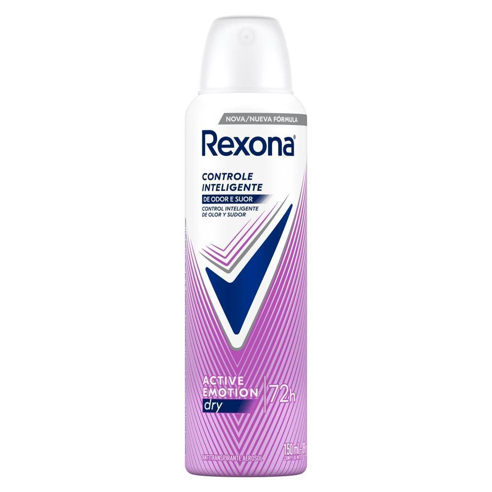 Kit Com 3 Desodorantes Antitranspirantes Aerosol Feminino Rexona Active Emotion 72 Horas 150ml