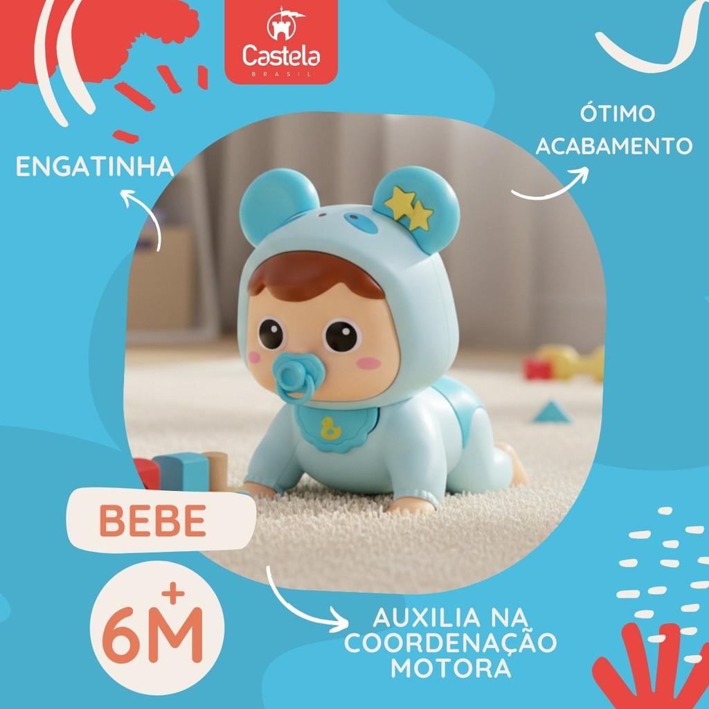 Boneca Baby Bebê Engatinha Fala E Toca Música Infanil Castela