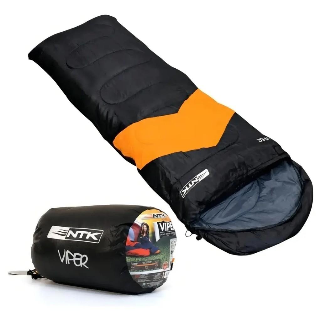 Saco De Dormir Solteiro Térnico Preto/laranja Viper Nautika