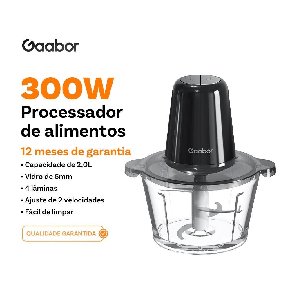 Gaabor Triturador E Processador De Carne E Legumes 2L 4 Lâminas De Aço Tigela De Vidro Multifuncional Mg-15m02a