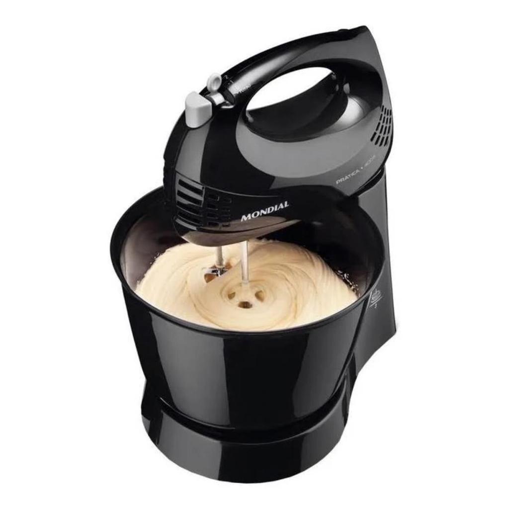 Batedeira Mondial Prática Com Pedestal 400W Preta 127V Ou 220V