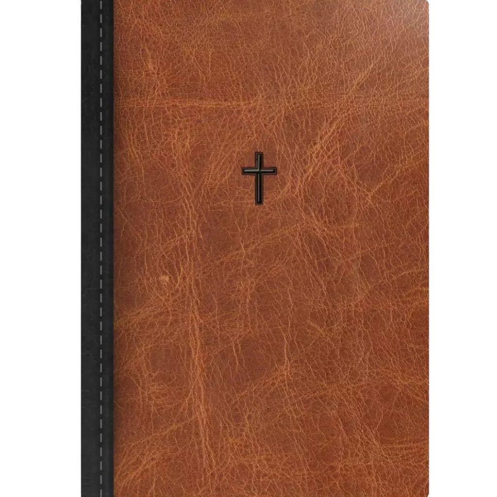 Kit Bíblia Sagrada Nvi Capa Dura + Caderneta Para Anotações Moleskine Cruz Marrom