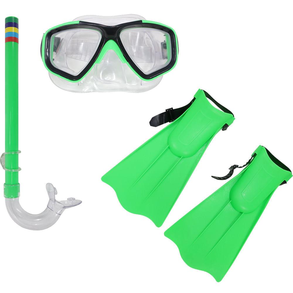 Kit Snorkel Galápagos Com Máscara E Nadadeiras Cores Sortidas Bel
