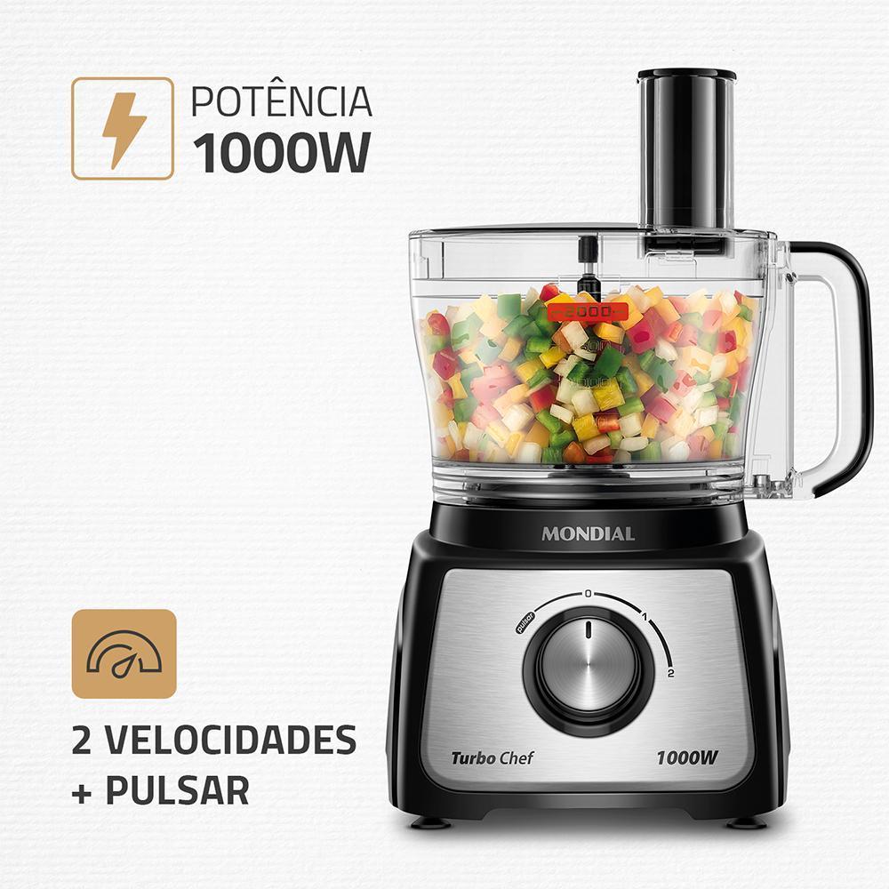 Multiprocessador Turbo Chef 5 Em 1 Mondial Preto 1000w Mpn-01-b