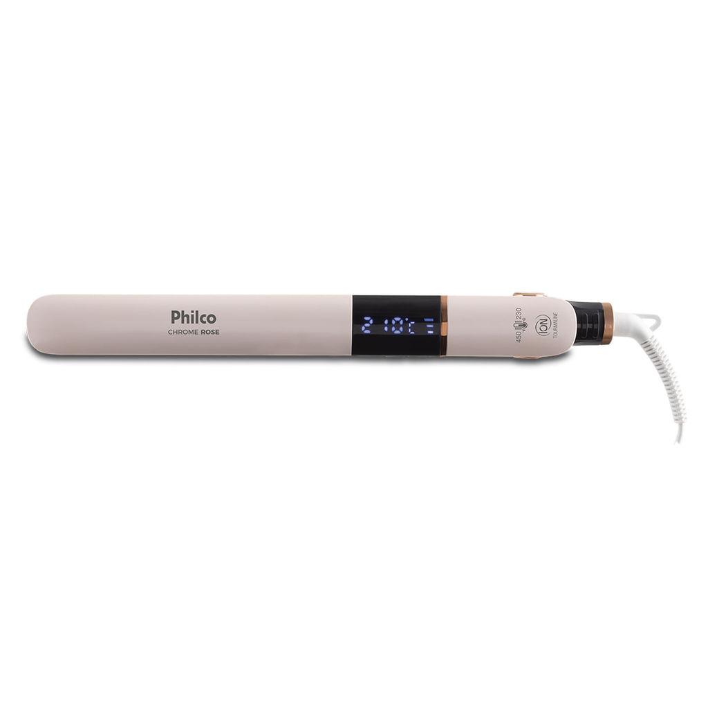 Prancha De Cabelo Philco Titanium Chrome Rose Bivolt Ppr10