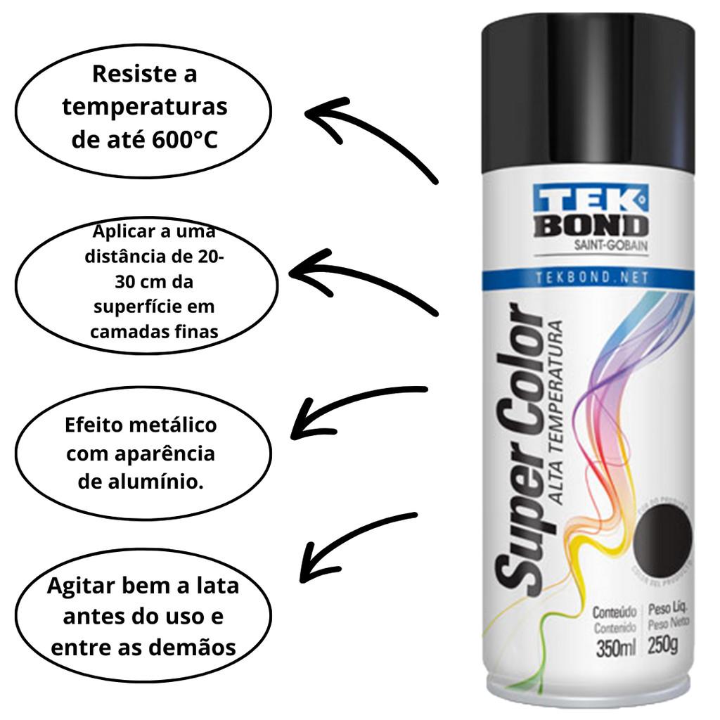 Tinta Alta Temperatura Até 600oc Fogão Lareira Grelha Forno Preto Brilhante