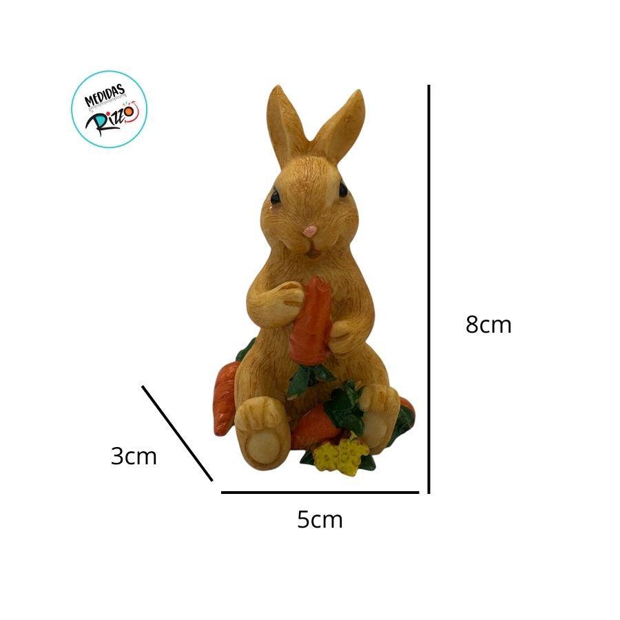 Enfeite Decorativo De Páscoa Em Resina - Coelhinho Segurando Cenoura - 8x3cm - 1 Unidade - Rizzo