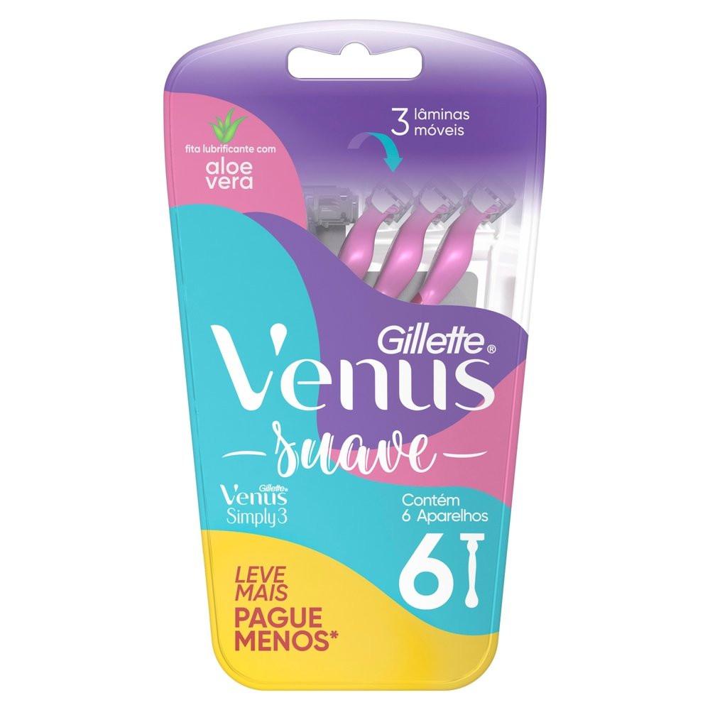 Aparelho Depilatório Gillette Venus Suave Leve 6 Unidades Pague 5