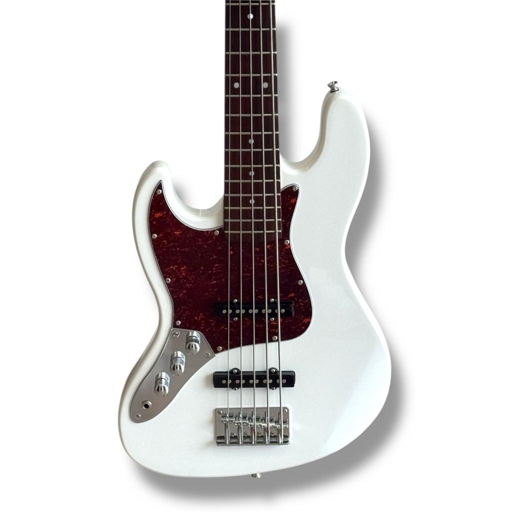 Contrabaixo J.bass Seven Canhoto Sjb-57 Lh - Wh Branco C/bag