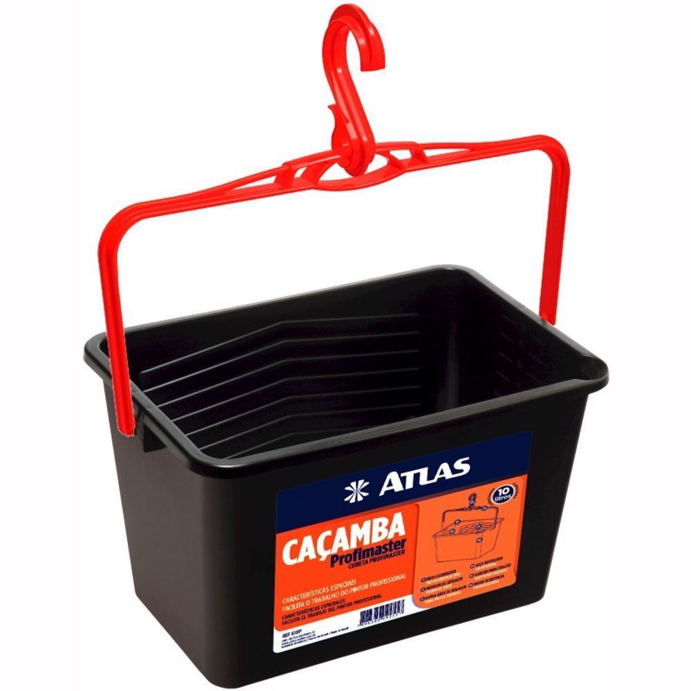 Caçamba Para Pintura Preta 10L 610P Baldão Grande Tinta Profissional Rolo Atlas Obras Reformas
