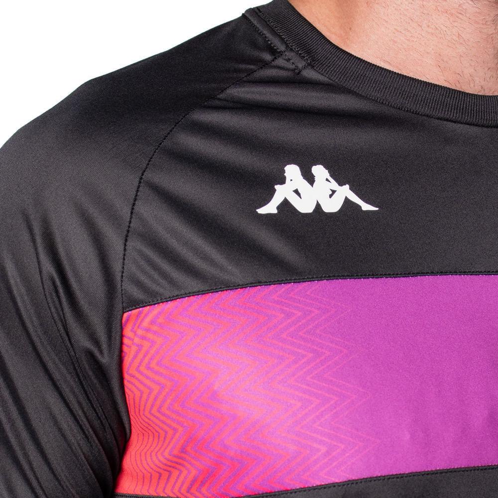 Camiseta Masculina Kappa Future Listra Preto/rosa