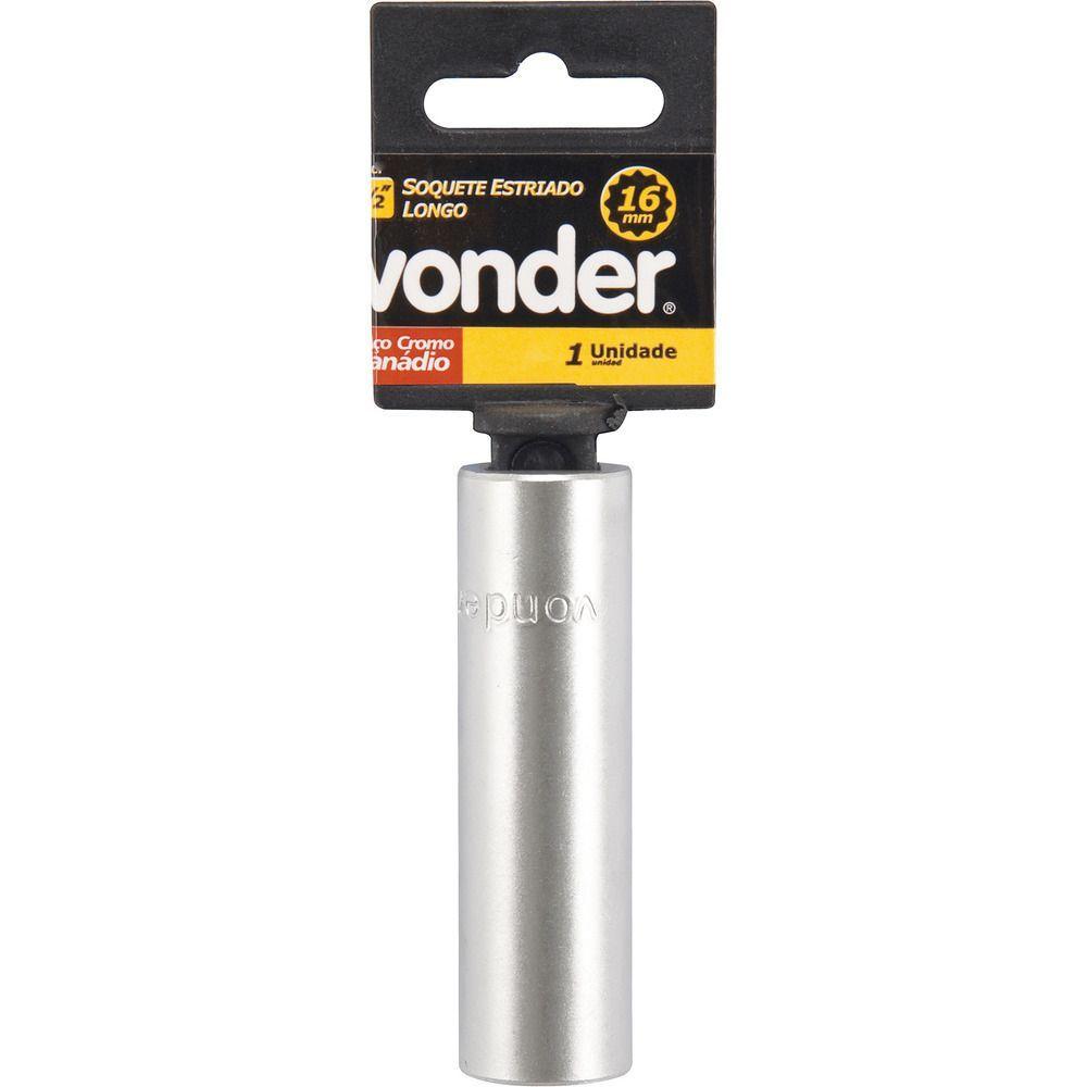 Soquete Estriado Encaixe 1/2 17mm Longo Cromo Vanádio Vonder