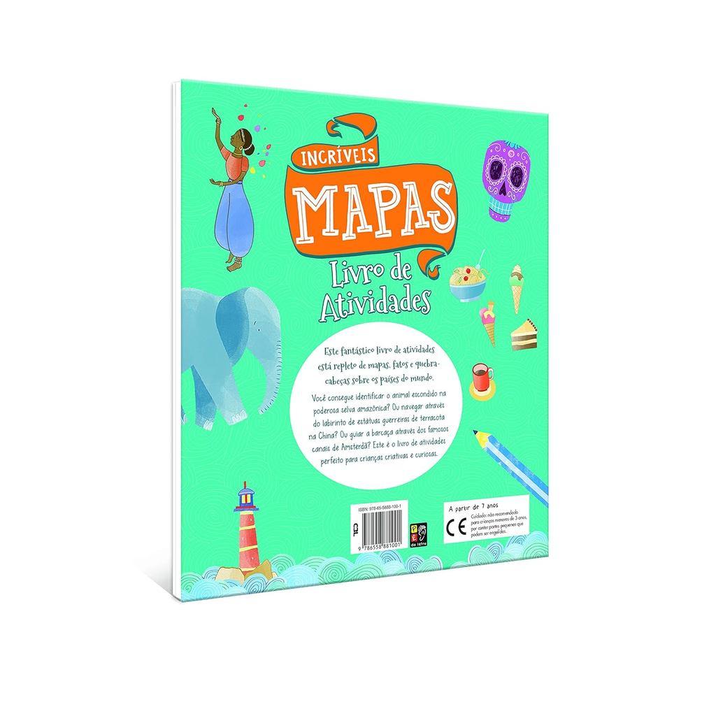 Livro De Atividades Incríveis Mapas Formato Maior