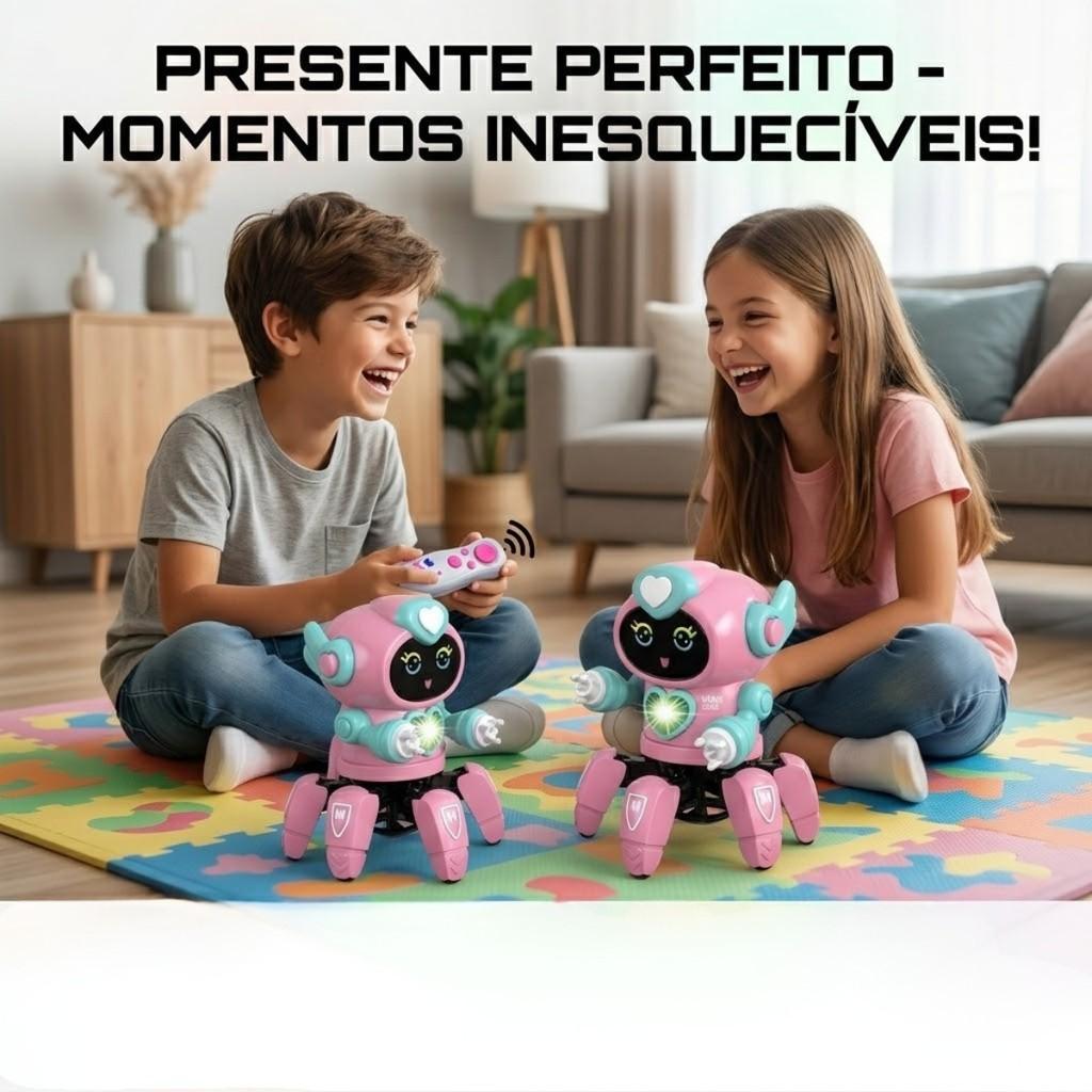 Robo Aranha Controle Remoto Dançarino Luz Som Infantil Brinquedo Interativo Presente Criança Kizumba