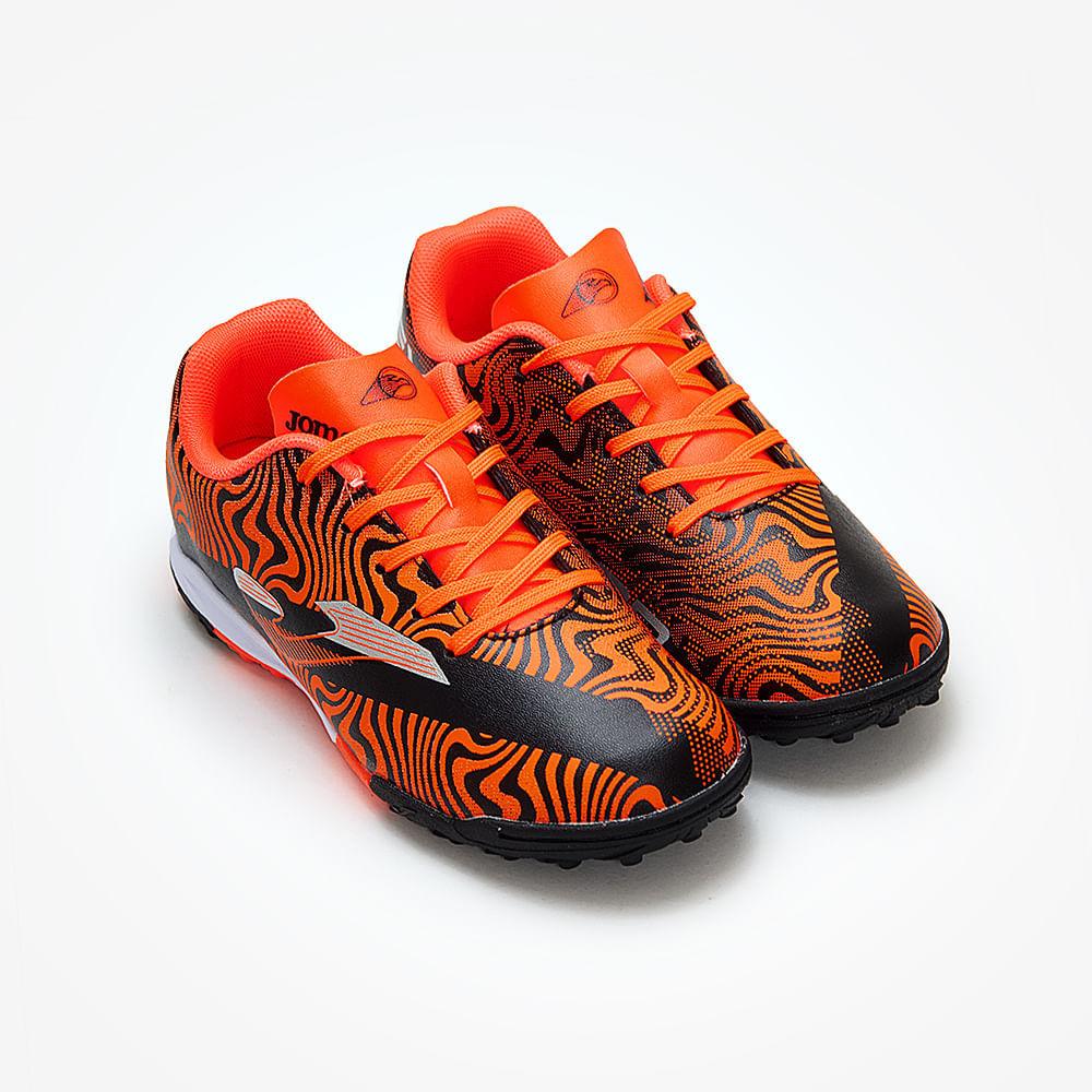 Chuteira De Society Joma Evolution Infantil - Laranja E Preto