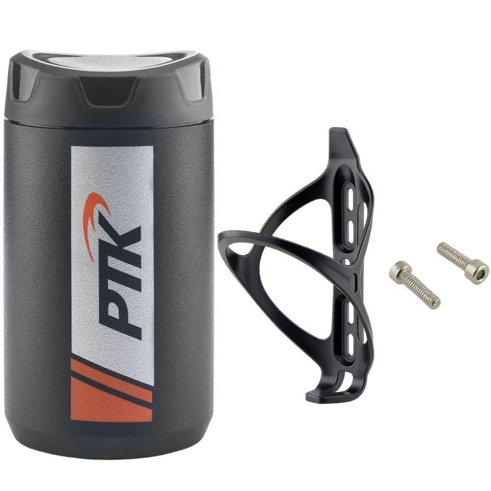 Garrafa Porta Treco Objeto Ferramenta Caramanhola Bike 500ml Ptk Varias Cores + Suporte