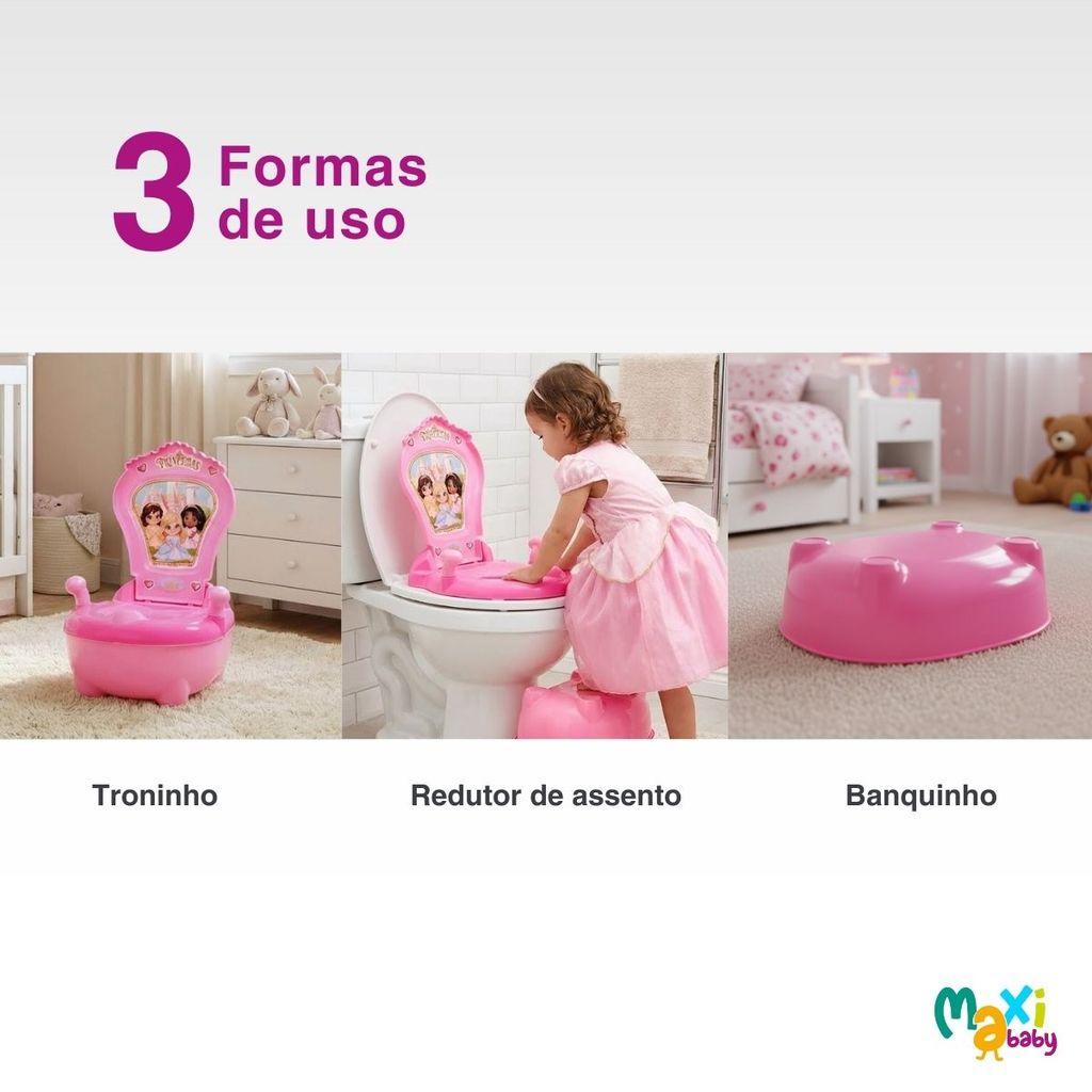 Troninho Penico Infantil Musical Princesas Rosa Maxi Baby