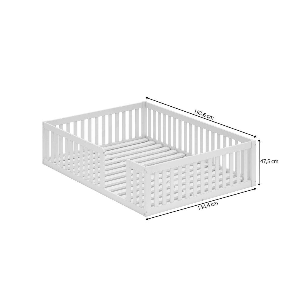 Cama Montessoriana Casal Com Grade Giulia Casatema Madeiraoriginals Branco