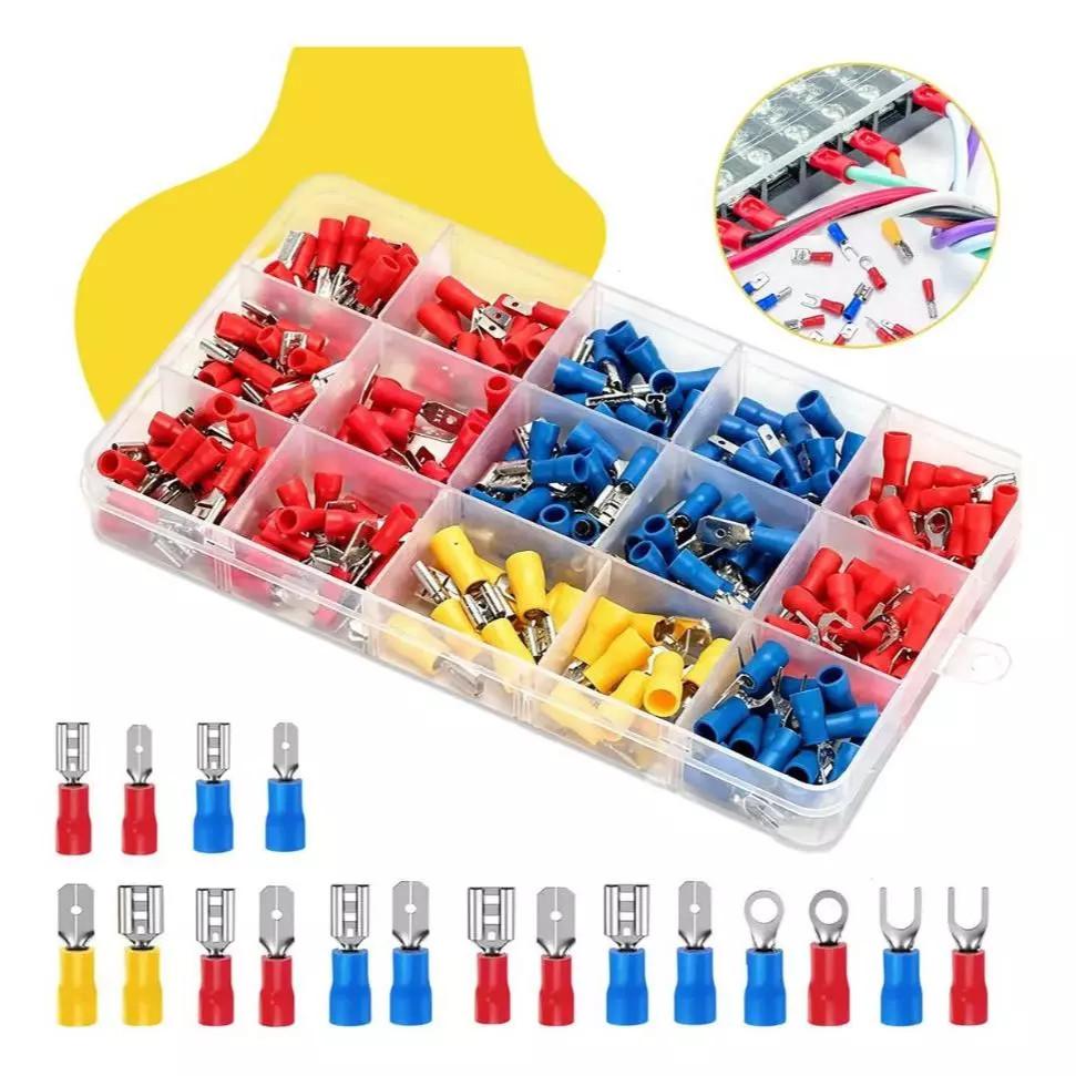 Jogo 280 Peças Terminal Elétrico Pré-isolado 0.5 A 6mm² Profissional Pvc Luatek