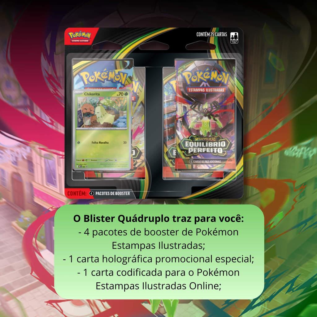 Blister Quádruplo Equilíbrio Perfeito Mega Evolução Pokemon Tcg Copag - 36862 (par)