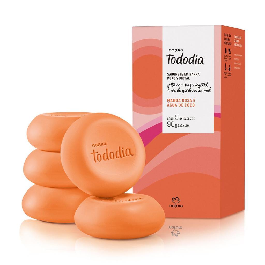 Sabonete Barra Tododia Manga Rosa E Água De Coco 5 Un De 90g