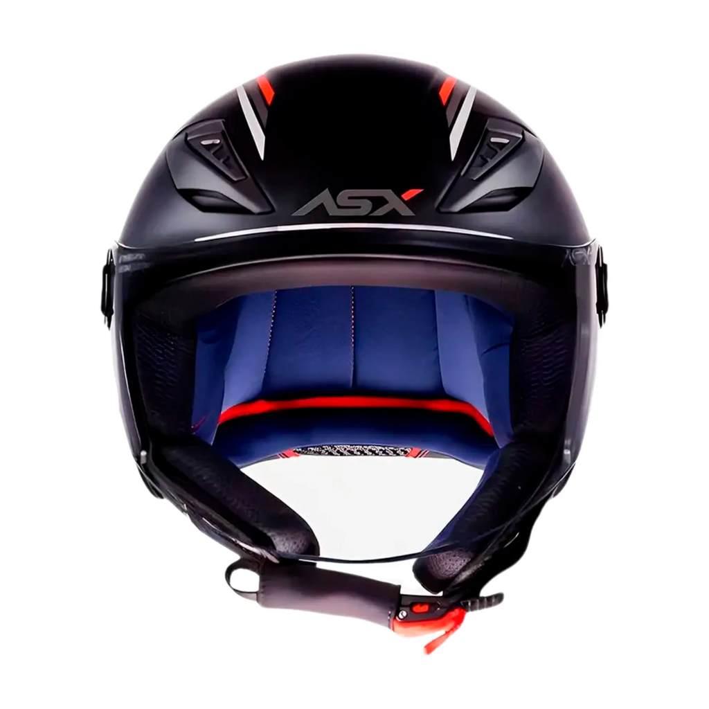 Capacete Aberto Moto Asx City Air Solid Fosco Preto
