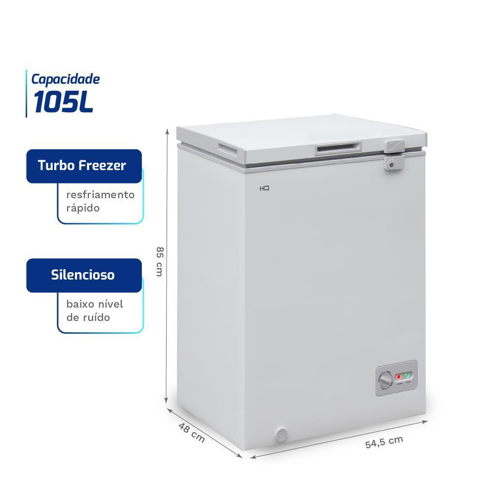 Freezer E Conservador Horizontal Hq 105 Litros Degelo Manual Branco Hq-105cfhl