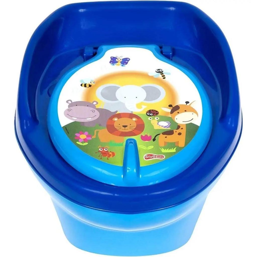 Troninho Penico Infantil Bichinhos Styll Baby Cor Azul