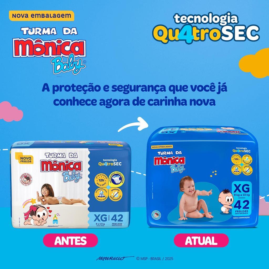 Fralda Turma Da Mônica Baby Mega Xg Com 42un