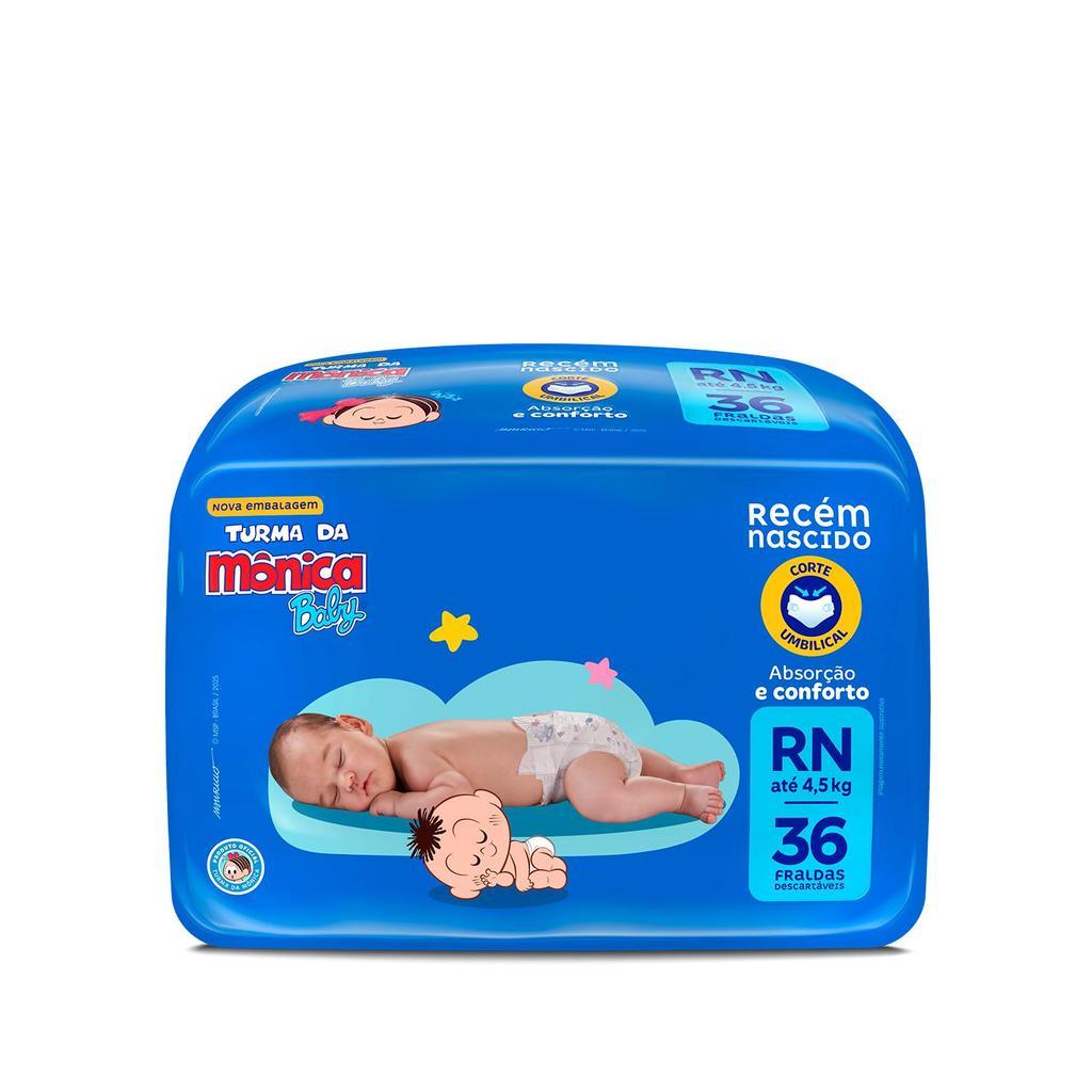 Kit 4 Fraldas Turma Da Mônica Baby Jumbo Rn Com 36un Cada