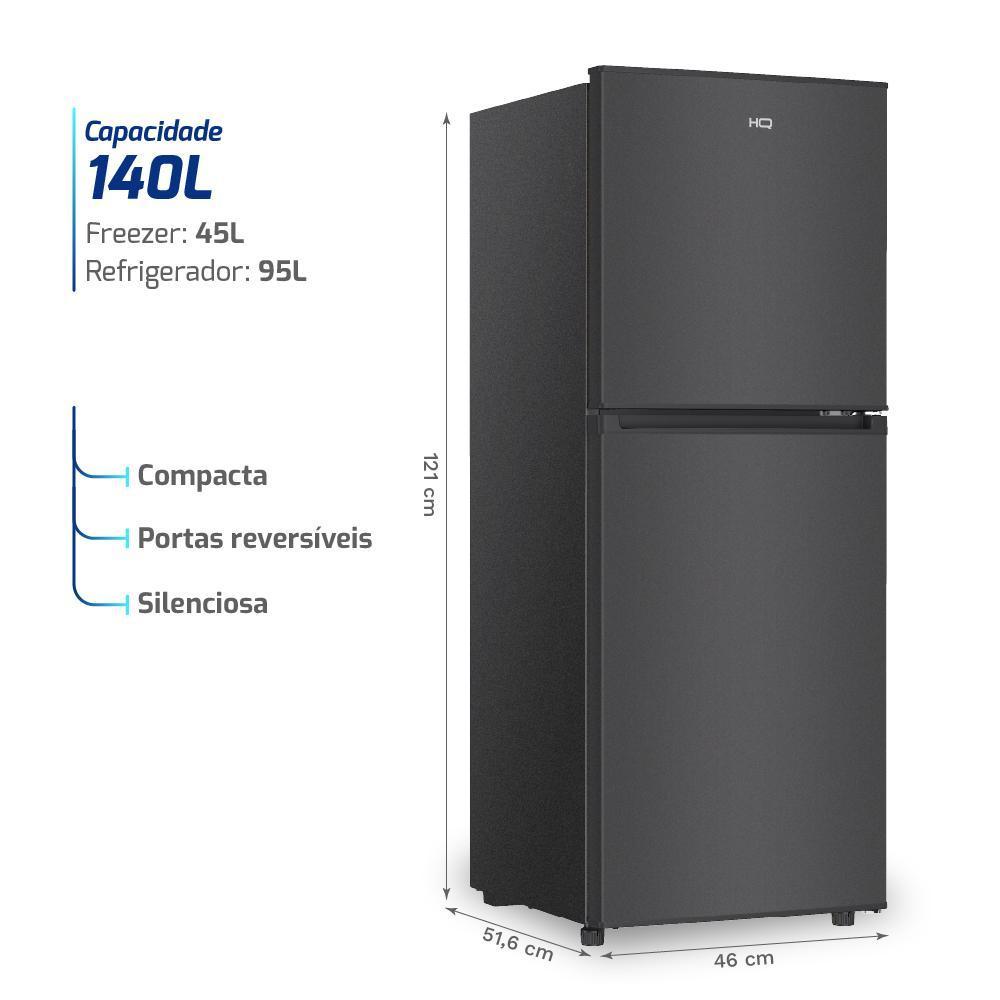 Geladeira Refrigerador Compacto Hq Defrost 140 Litros Preta Hq-140rdf