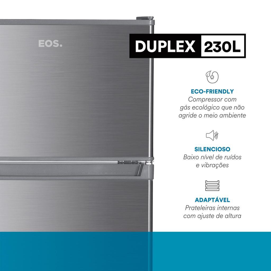 Geladeira Eos 230 Litros Duplex Inox Erv250ds 110V