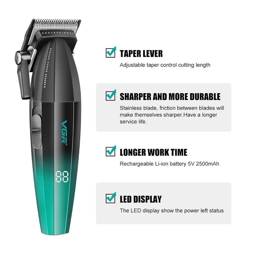 Cortador De Cabelo Profissional Oiv-003 Com Carregamento Sem Fio E Display LED Kit Barba Cabelo