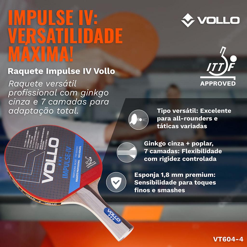 Raquete De Tênis De Mesa Ping Pong Impulse Iv Vollo Aprovada Ittf